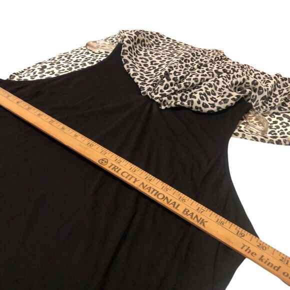 Apt. 9 Leopard Cheetah Print Open Shoulder Overlay Blouse Size XXL NEW - Picture 6 of 9